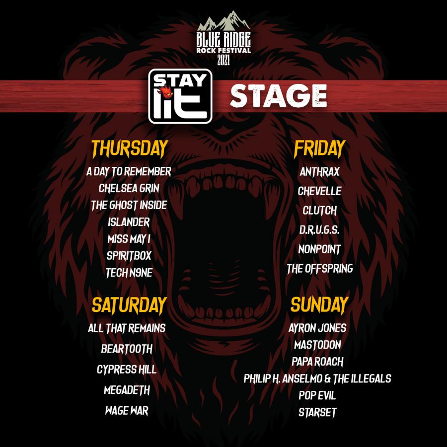 Blue Ridge Rock Fest 2021 Running Order LitBar Stage ConcertsMetal