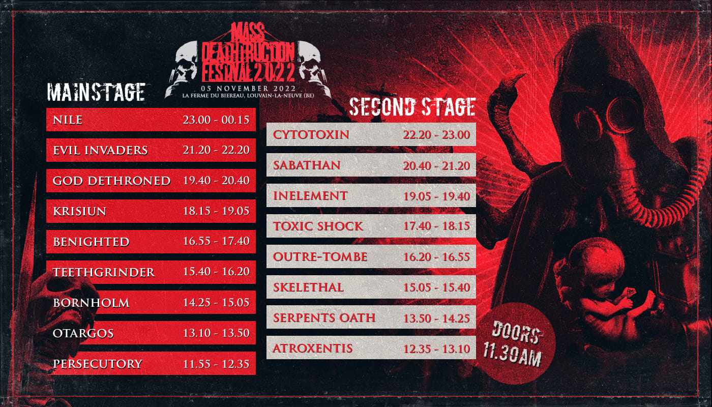 Mass Deathtruction Festival 2022 Running Order ConcertsMetal