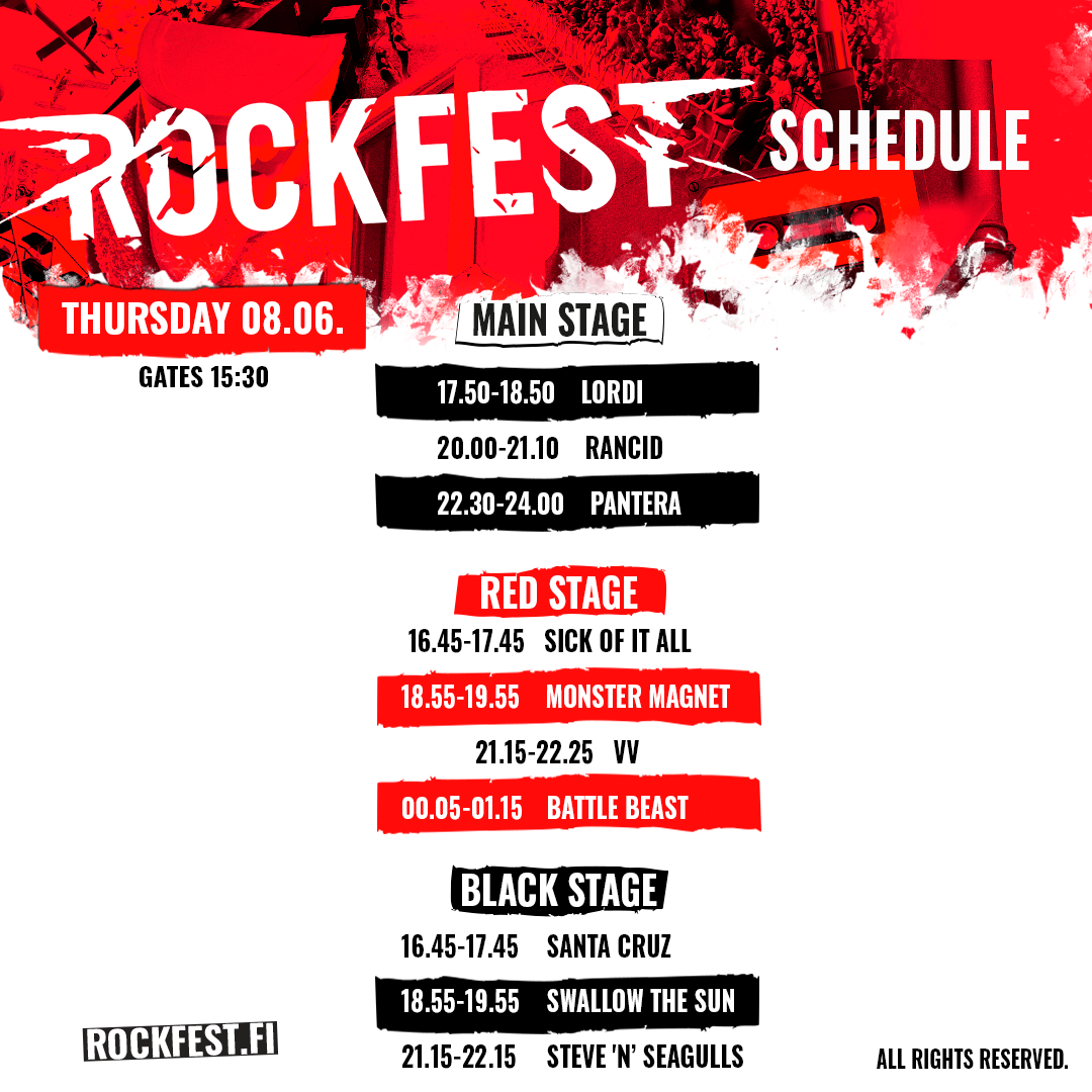 RockFest 2023 Running Order/Timetable