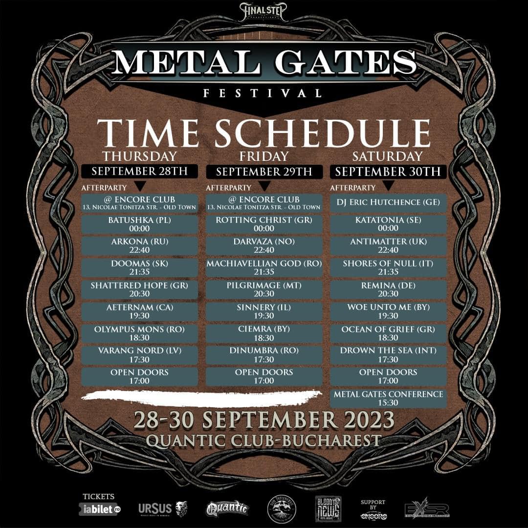 Metal Gates Festival 2023 Running Order/Timetable