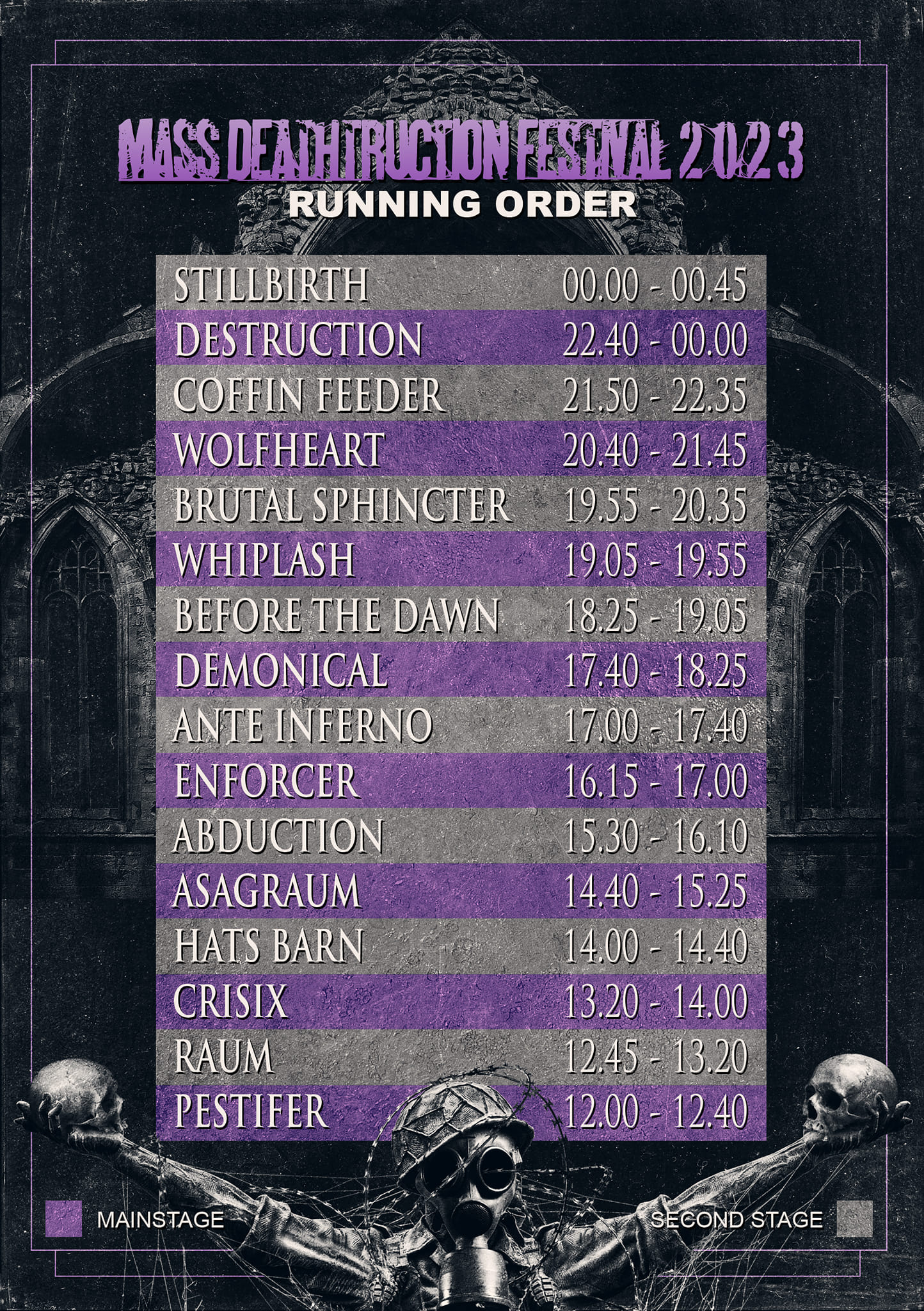 Mass Deathtruction Festival 2023 Running Order/Timetable