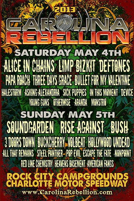 Carolina Rebellion 2022 Schedule Carolina Rebellion 2013 - 04/05/2013 (2 Days) - Concord - New Hampshire -  United States | Concerts-Metal Calendar