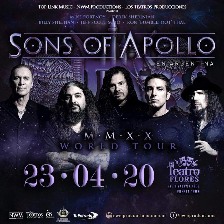Event Sons Of Apollo 23/04/2020 Buenos Aires Teatro Flores