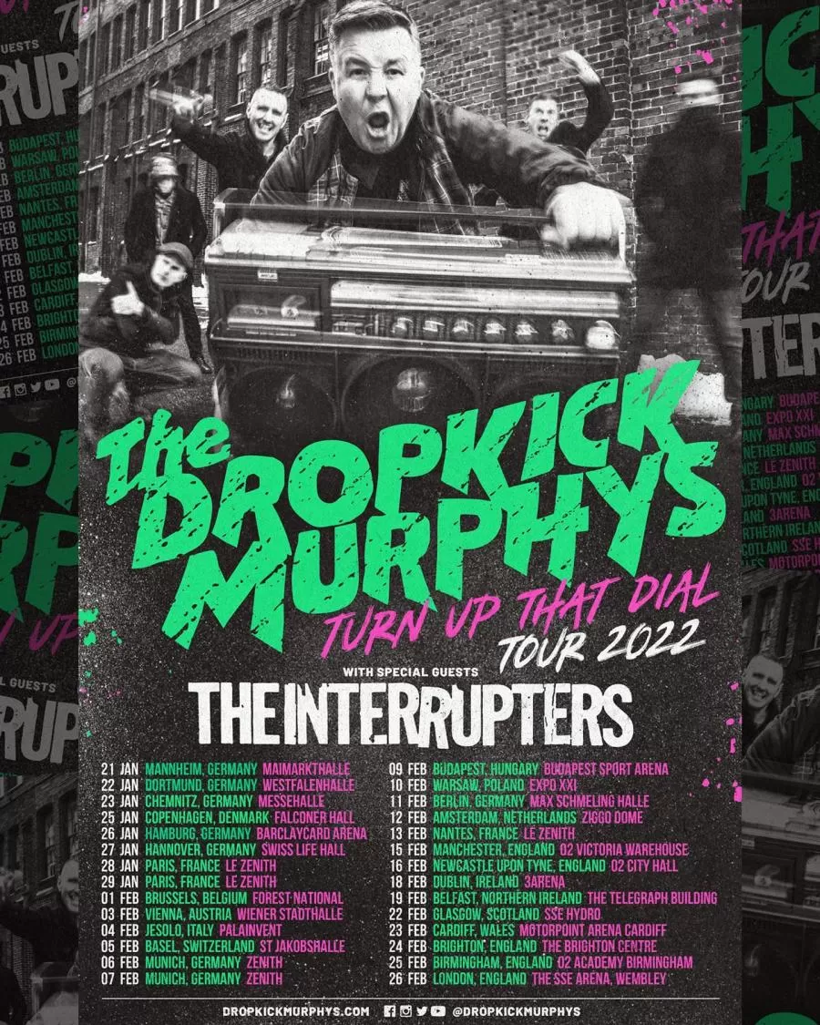 Event Dropkick Murphys 24/02/2022 Brighton Brighton Centre