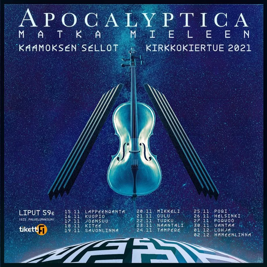Event Apocalyptica 16/11/2021 Kuopio Tuomiokirkko Finland