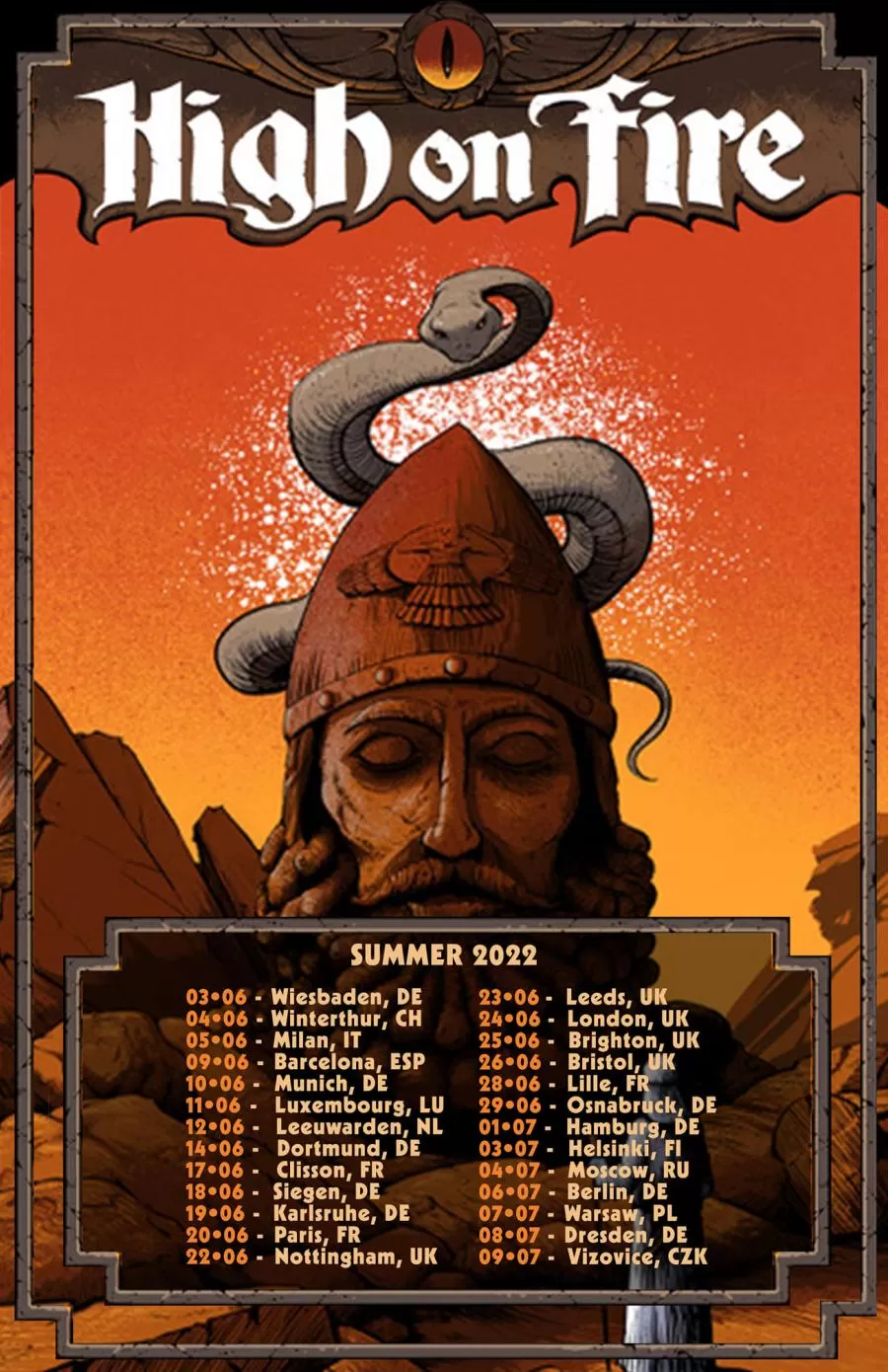 Event High On Fire 03/06/2022 Wiesbaden Schlachthof Kesselhaus