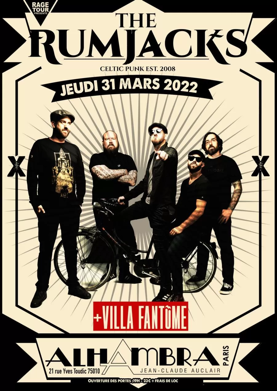 Event The Rumjacks 31/03/2022 Paris Alhambra France