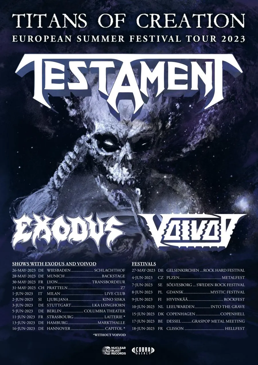 Event Testament 01/06/2023 Milano (Trezzo sull’Adda) Live Music Club Italy