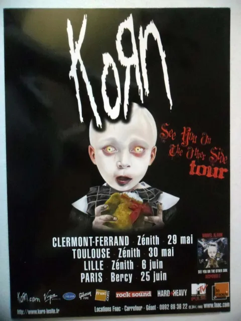 Korn \"See you on the other side\" 06sバンドT Vintage KORN Rare See You On The Other Side Tour Tshirt Sz