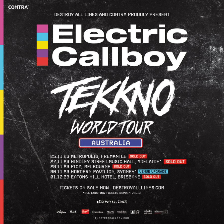 Electric Callboy Tekkno World Tour Australia 25/11/2023 Perth Metropolis Fremantle
