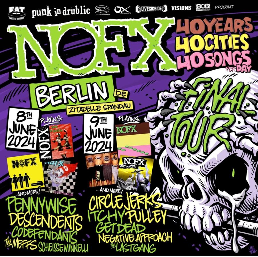 Nofx パッチ ヨーロッパツアー NOFX - Final Tour EU 2024 - 08/06/2024 - Berlin - Zitadelle