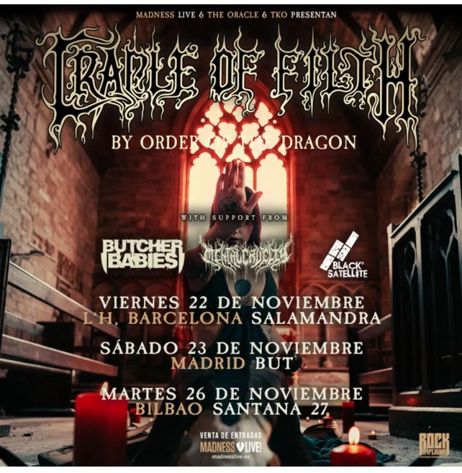 Cradle Of Filth By Order Of The Dragon Tour 2024 26/11/2024 Bilbao Santana 27 Spain