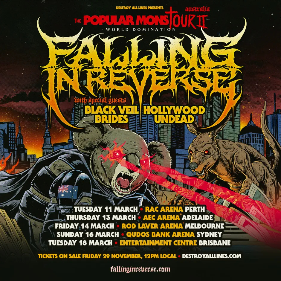 Event Falling In Reverse - 18/03/2025 - Boondall - Brisbane ...