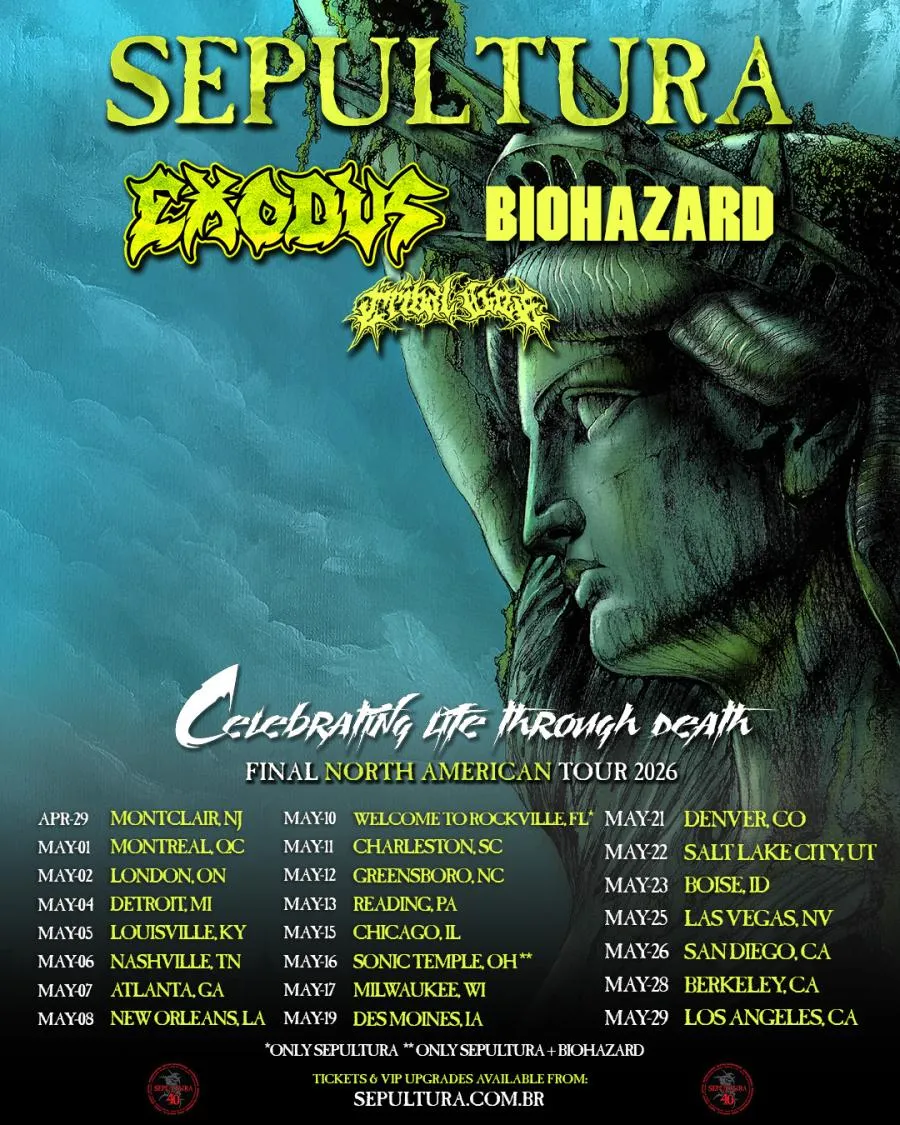 Sepultura - US/Canada 2026 - 01/05/2026 - Montréal - MTelus - Canada